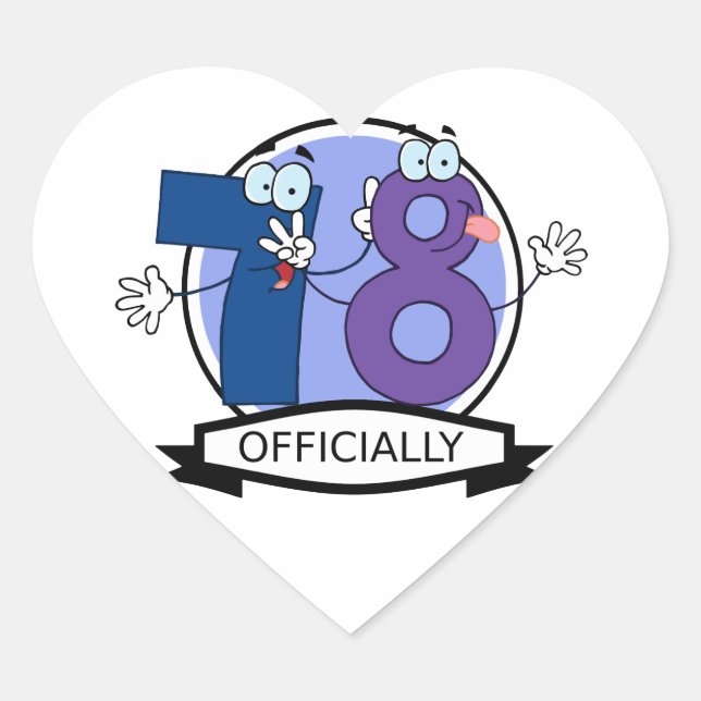 Adesivo Coração Oficialmente 78 Banner de Aniversário (Frente)