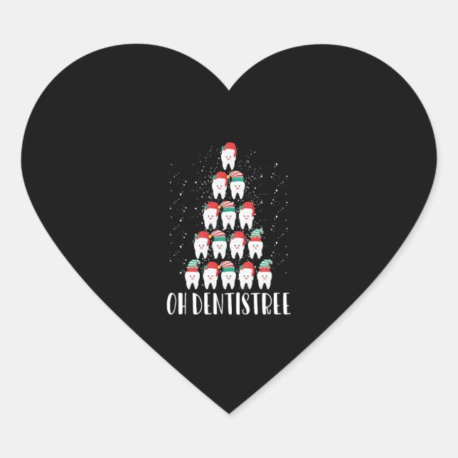 Adesivo Coração OH Dentistree Engraçado Cirurgião dentário Xmas Od (Frente)