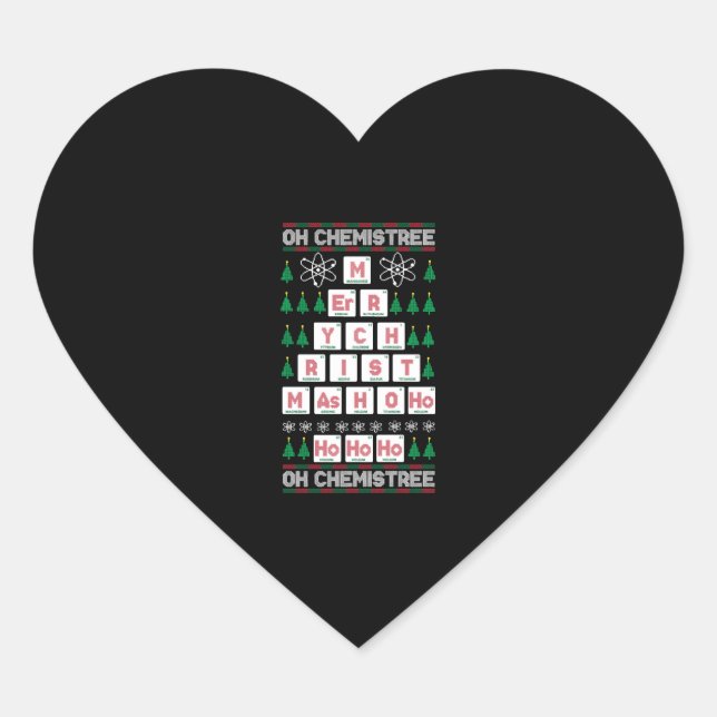 Adesivo Coração oh químico Químico Ciência Natal (Frente)