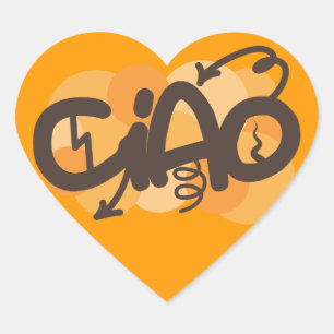 Adesivo Coração Olá em italiano