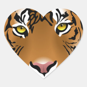Adesivo Coração Olhos de Tigre