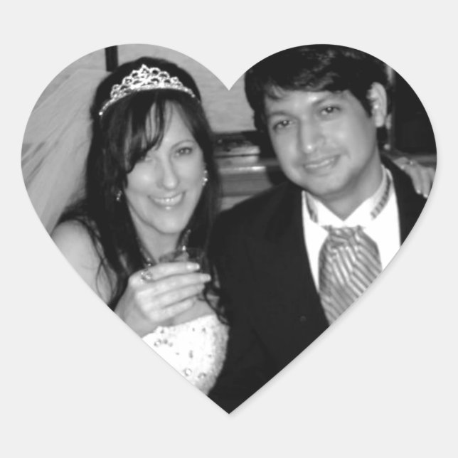 Adesivo Coração Opções de Imagem de Casamento (Frente)