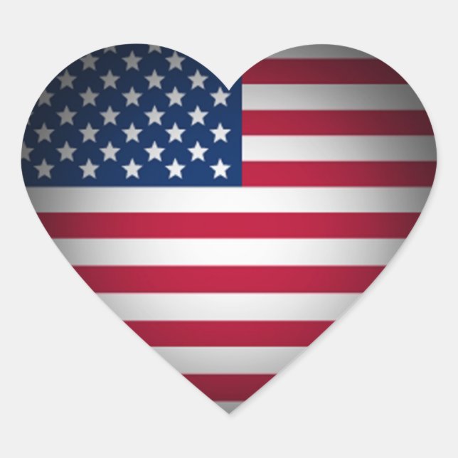 Adesivo Coração OPUS American Flag Heart (Frente)
