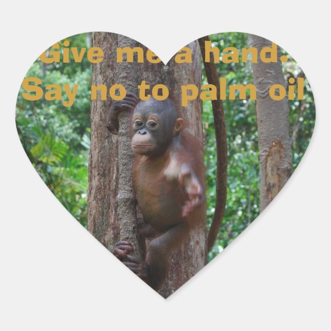 Adesivo Coração Orangutan Wildlife (Frente)