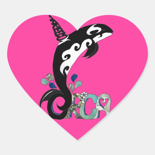 Adesivo Coração Orca Freedom Art (Frente)