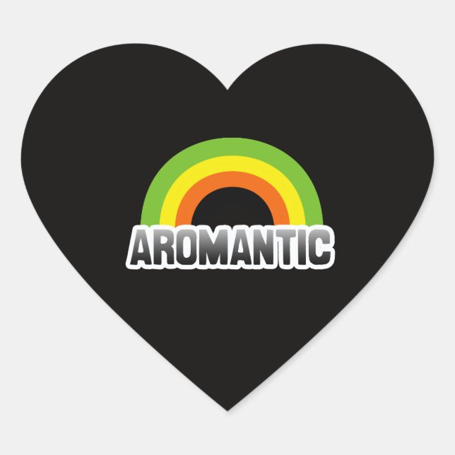 Adesivo Coração Orgulho Aromântico (Frente)