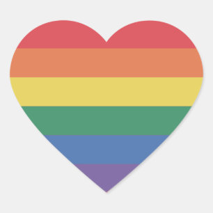 Adesivo Coração Orgulho Colorido LGBTQ+ Rainbow HEART