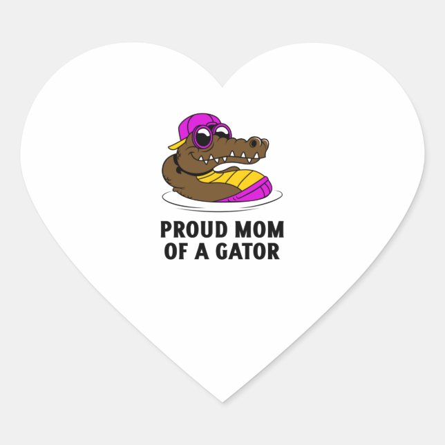 Adesivo Coração Orgulho da mãe de um crocodilo (Frente)