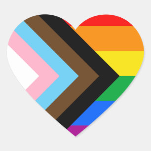 Adesivo Coração Orgulho de progresso LGBTQ+