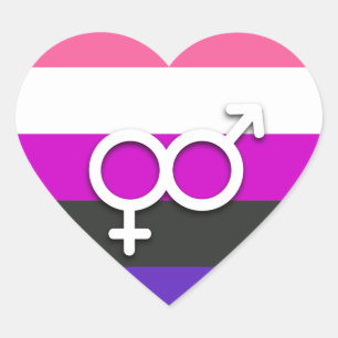 ADESIVO CORAÇÃO ORGULHO E SÍMBOLO GENDERFLUID