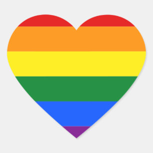 Adesivo Coração Orgulho gay mês LGBT Arco-íris Stripes coloridas