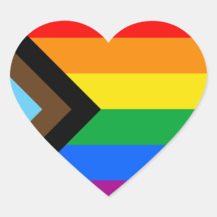 Adesivo Coração ORGULHO LGBT (Orgulho do Progresso)