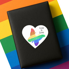 Adesivo Coração Orgulho LGBTQA+ borboleta arco-íris O amor é amor