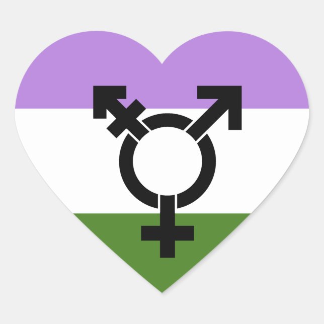 Adesivo Coração Orgulho Queer - Gênero Queer (Frente)