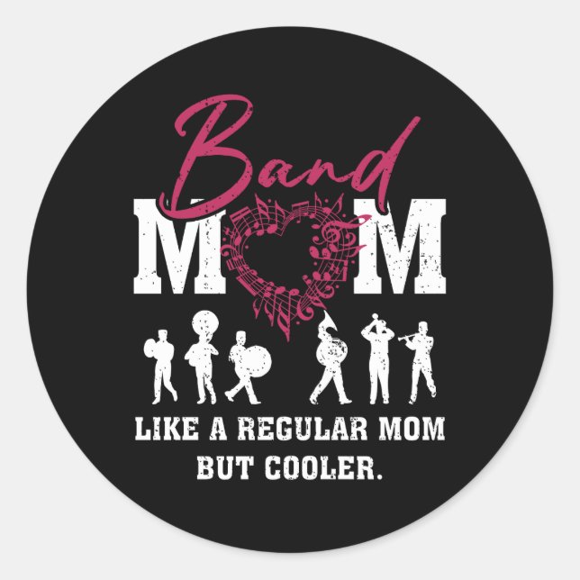 Adesivo Coração Orgulhosa Marchando Banda Mãe Como Uma Mãe (Frente)