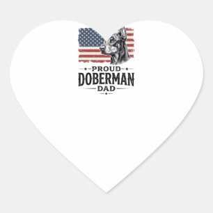 Adesivo Coração Orgulhoso Pai Doberman Bandeira Vintage Vetor Desi