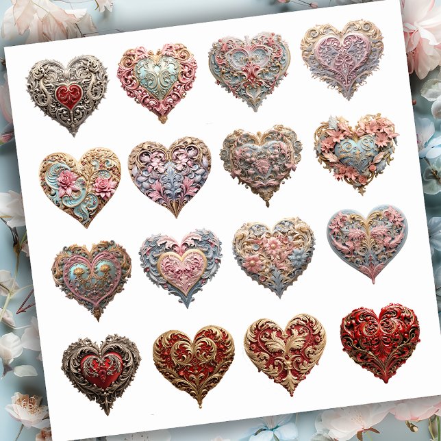 Adesivo Coração Ornamentado (Criador carregado)