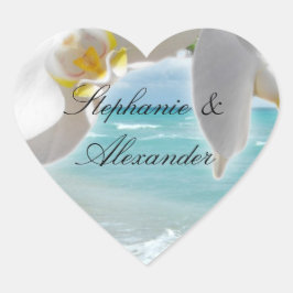 Adesivo Coração Orquídea Aqua Beach