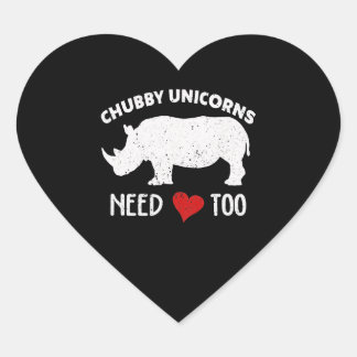 Adesivo Coração Os Unicórnios Chubby Precisam De Amor Muito Rinoce
