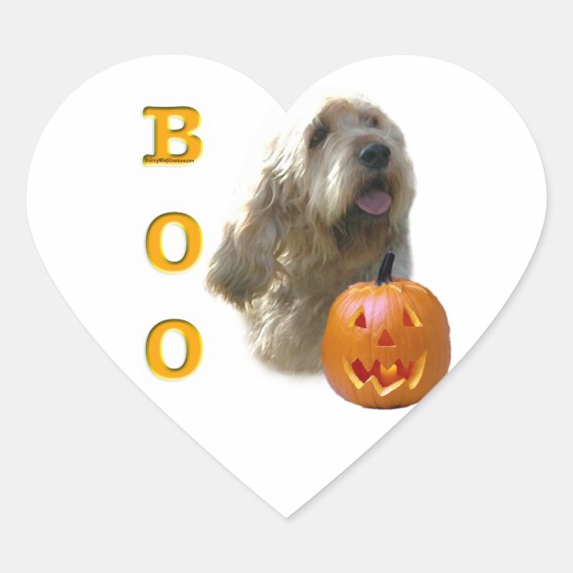 Adesivo Coração Otterhound Halloween BOO (Frente)