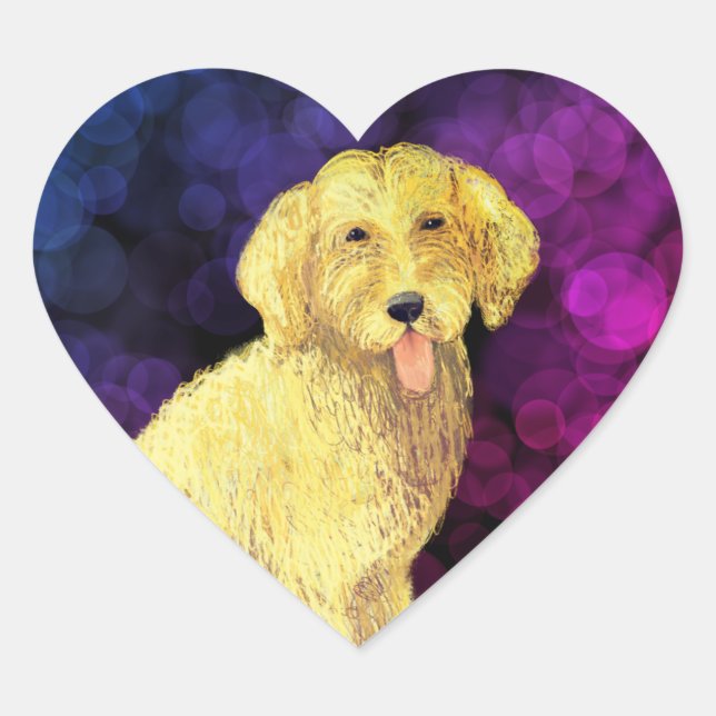 Adesivo Coração Ouro Doodle Heart Sticker (Frente)