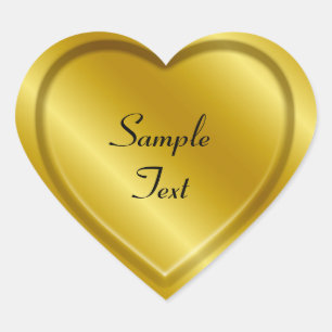 Adesivo Coração Ouro gravado