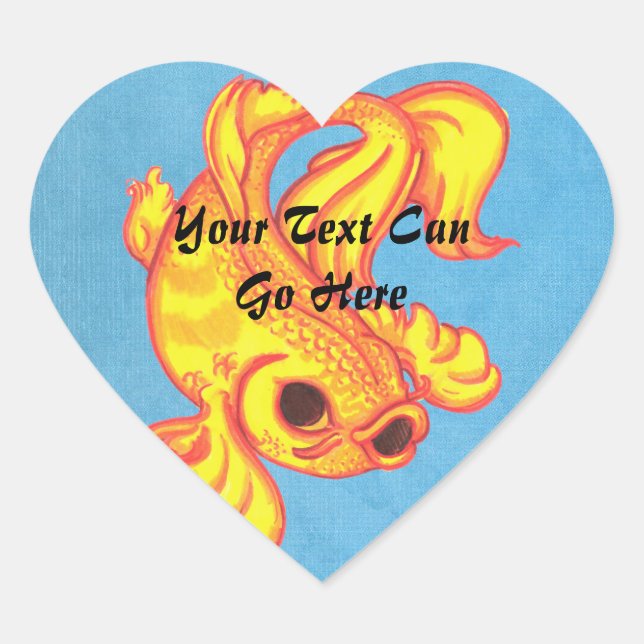 Adesivo Coração Ouro Koi Heart Stickers (Frente)