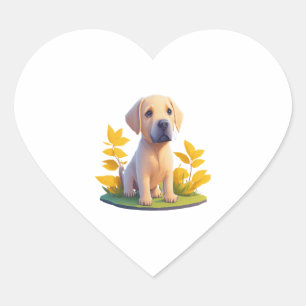 Adesivo Coração Ouro Retriever Doggo T Camisa Chibi Digital Cute