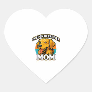 Adesivo Coração Ouro Retriever Mãe � Cão Cachorro Design
