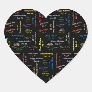 Adesivo Coração Outubro, 18 Birthday Sticker