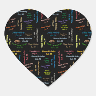 Adesivo Coração Outubro, 30 Aniversário