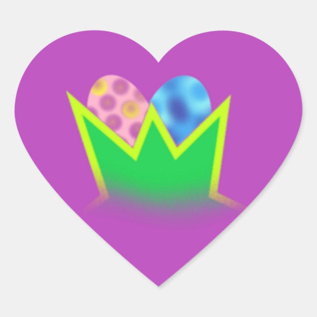 Adesivo Coração Ovos de Páscoa (Frente)