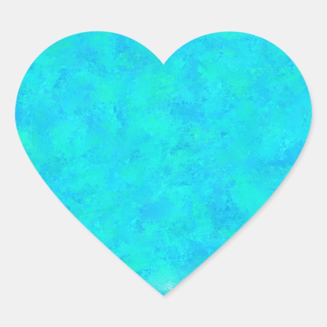 Adesivo Coração Padrão Abstrato Azul Turquesa (Frente)