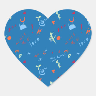 Adesivo Coração Padrão "Chame-me de Amor"