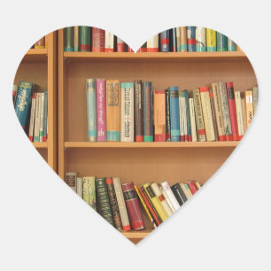 Adesivo Coração Padrão clássico de prateleira de livros, estante,