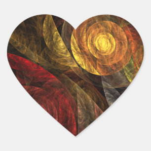 Adesivo Coração Padrão de Abstrato de Arte Floral Moderna da Flor 