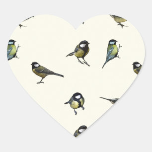 Adesivo Coração Padrão de aves