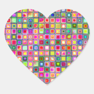 Adesivo Coração Padrão de Azulejos de mosaicos texturizados "crav