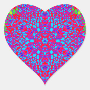 Adesivo Coração Padrão de caleidoscópio colorido
