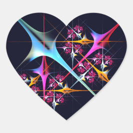 Adesivo Coração Padrão de cor de Abstrato de arte moderna, cor-de-