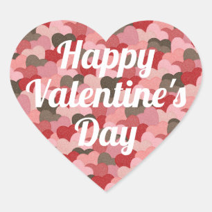 Adesivo Coração Padrão de Corações de Papel de Dia de os namorados
