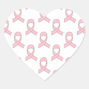 Adesivo Coração Padrão de Faixa Rosa