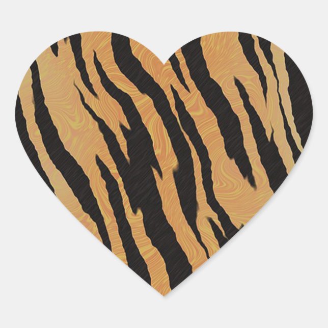 Adesivo Coração Padrão do Tiger (Frente)