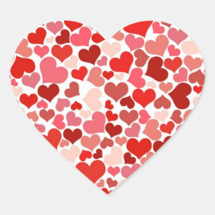 Adesivo Coração Padrão Elegante do Coração Vermelho