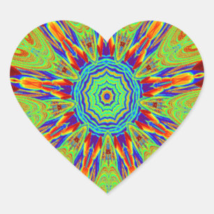 Adesivo Coração Padrão étnico europeu da Ásia africana