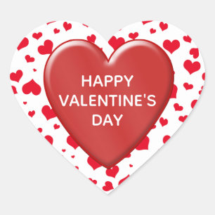 Adesivo Coração Padrão Feliz dia de os namorados de Corações Ve