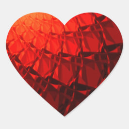 Adesivo Coração Padrão Fractal Vermelho