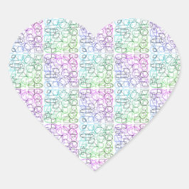Adesivo Coração Padrão Geométrico de abstrato | Tilados e filtrado