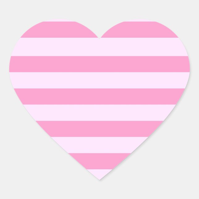 Adesivo Coração Padrão Simples Moderno de Stripe Rosa Rosa (Frente)