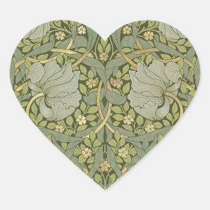 Adesivo Coração Padrão Vintage William Morris Pimpernel